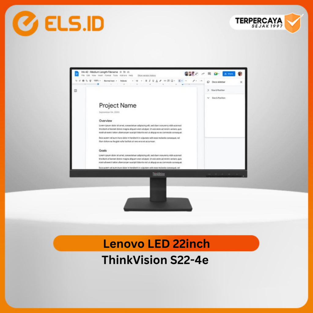 Monitor Lenovo LED 22inch  ThinkVision S22-4e