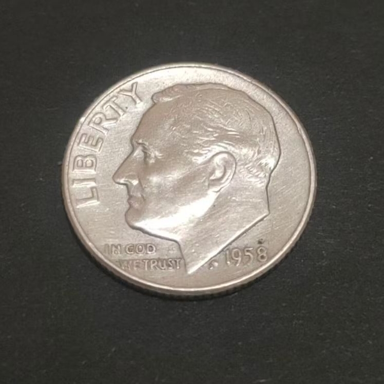 koin perak Liberty 10 sen 1958