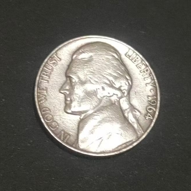 koin perak Liberty 5 cents 1964