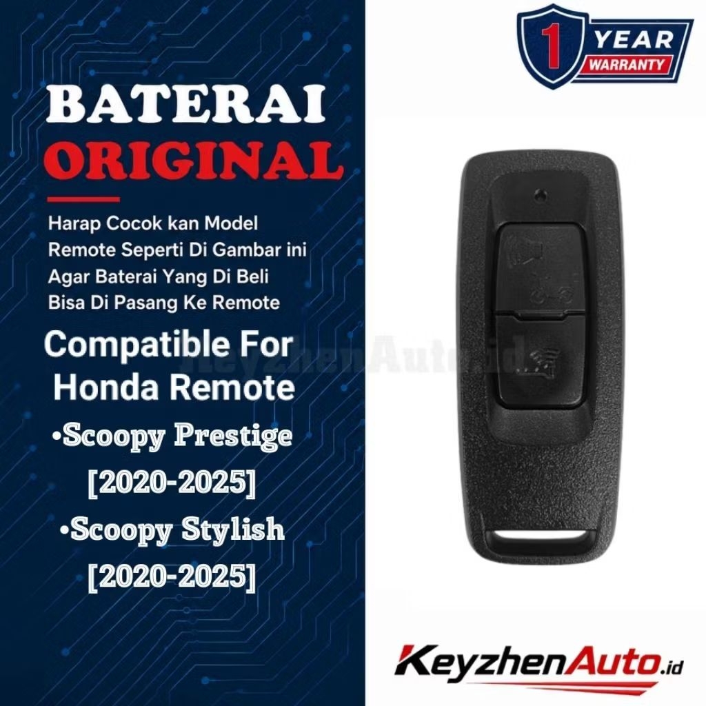 Baterai Remote Keyless Honda Scoopy Prestige 2020-2025 Scoopy Stylish 2020-2025 Original Panasonic