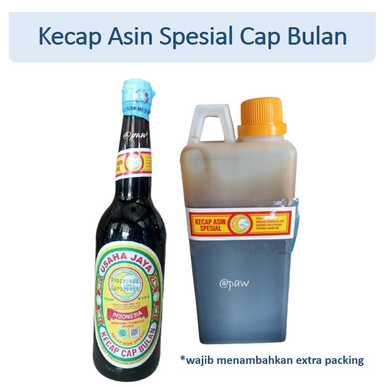 Kecap Asin Spesial Cap Bulan Tutup Plastik / Kecap Asin Botol Tutup Kuning /Kecap Asin Asli Palemban