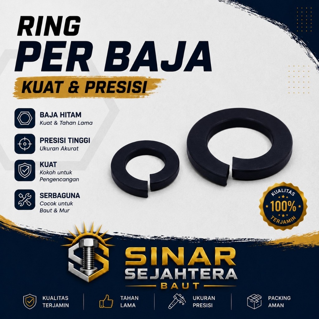 Ring Baut Hexagon Per M33 / Spring Washer M33 / WP M33 / Ring Per Baja M33 Grade 8.8