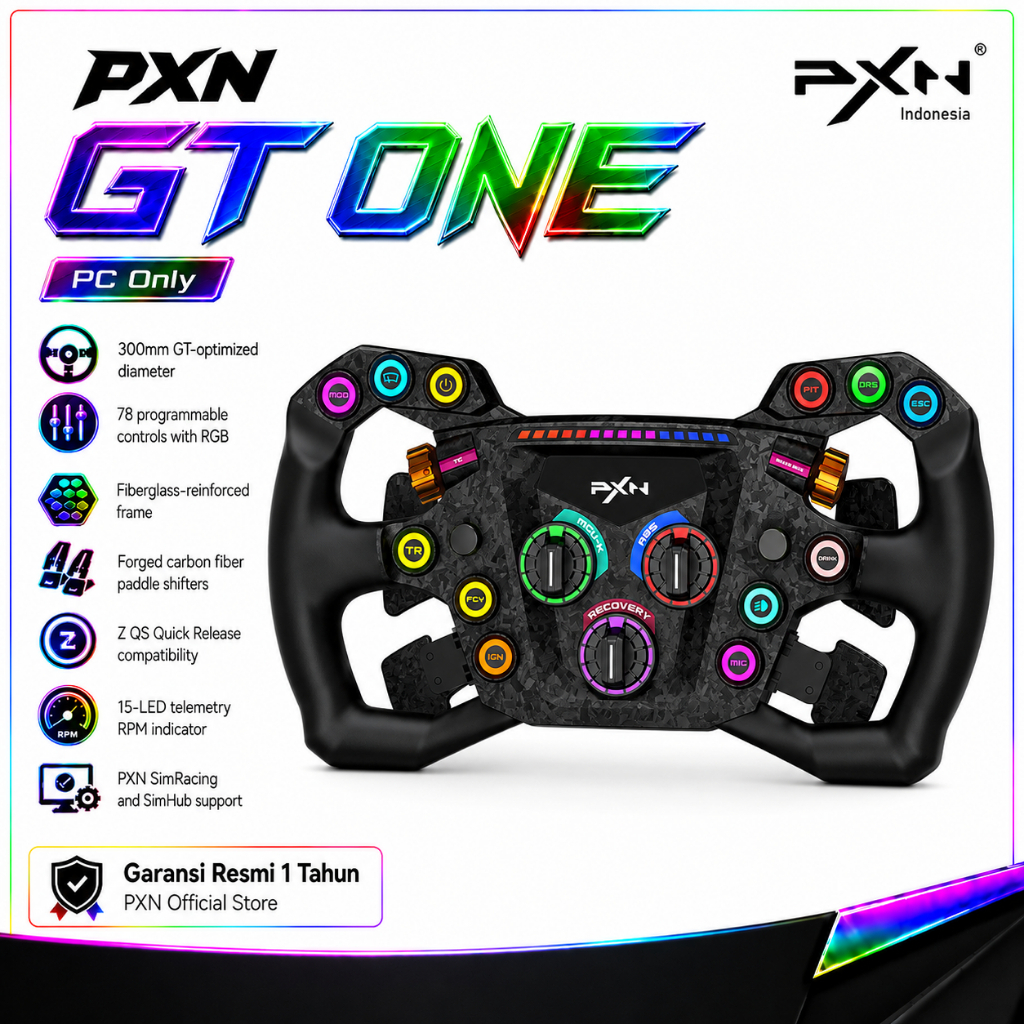 PXN GT ONE Steering Wheel PC Stir Game F1 Sim Racing 300mm Carbon Fiber Original