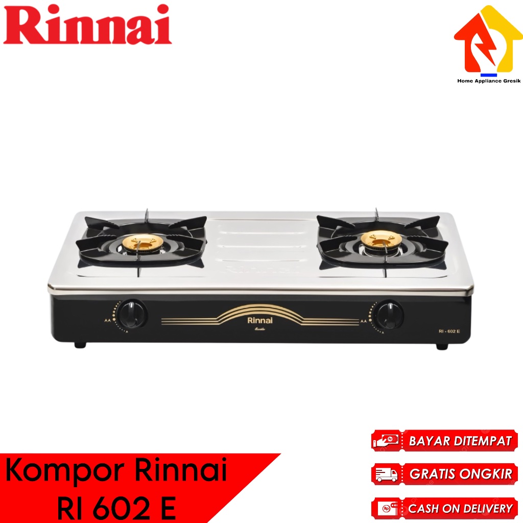 Kompor Rinnai 2 Tungku RI 602 E / Rinnai Kompor RI602E