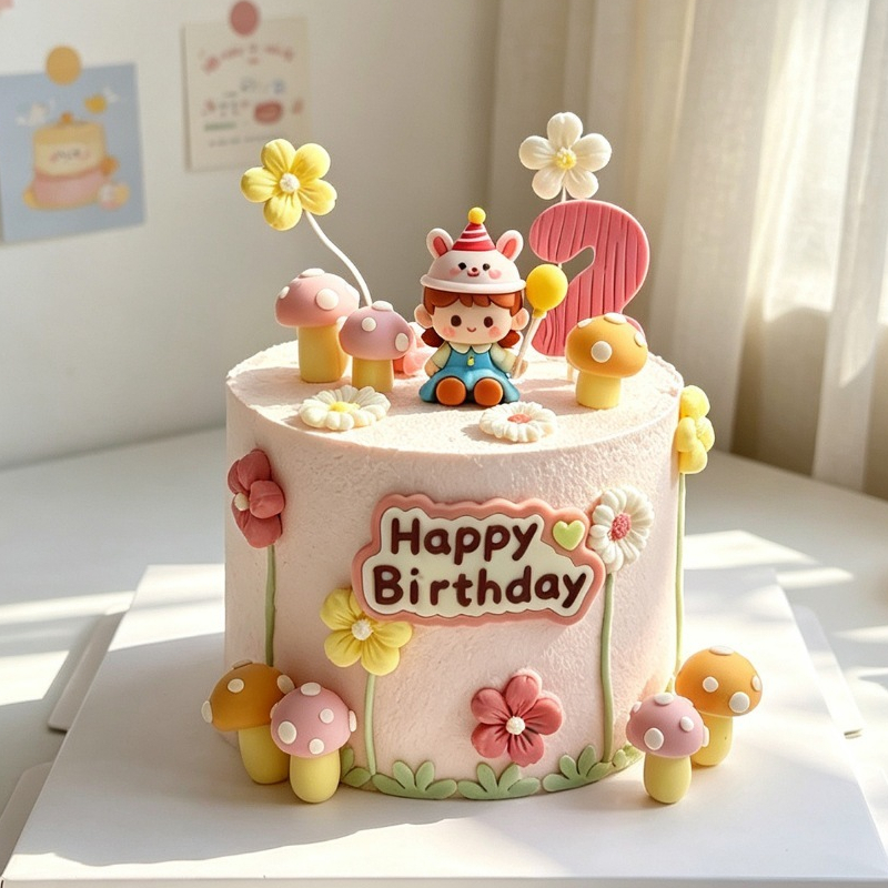 Topper Cake Anak Cowok Cewek Perempuan Laki Ulang Tahun Birthday Party Silikon