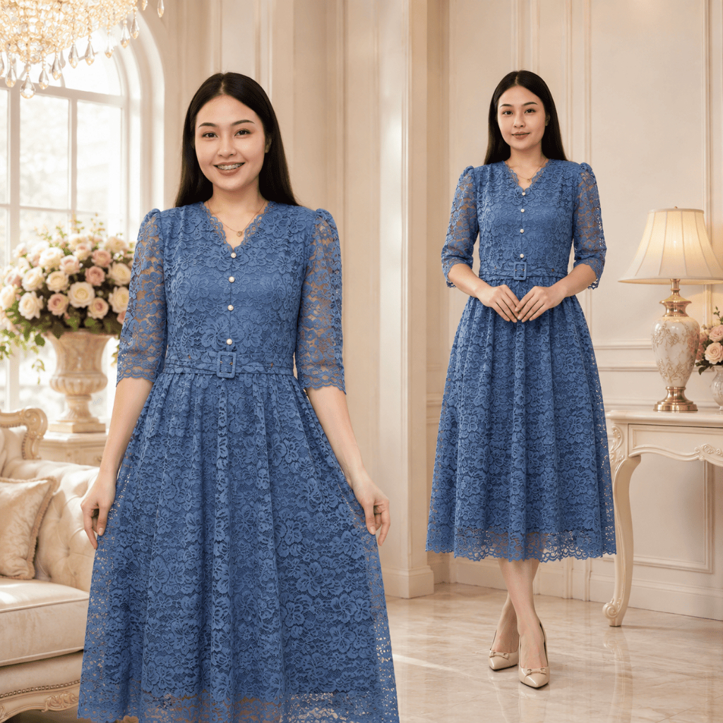 New Dress Viona Dengan Model Tali pinggang Elegan/ Dress Terbaru 2026/ Dress Natal dan Gereja