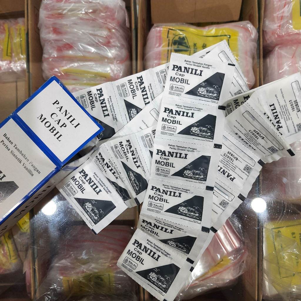 Vanili Bubuk Cap Mobil 100pcs – Vanili Sachet untuk Kue, Bolu, Cake & Baking