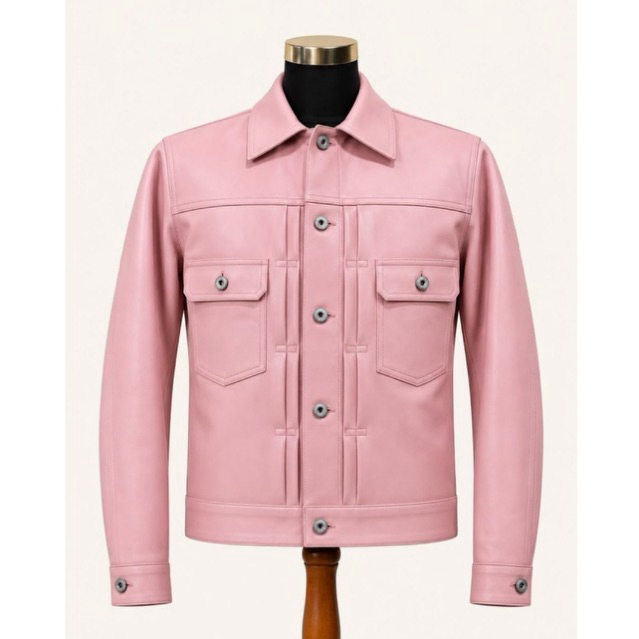 Jaket Type 2 Leather Baby Pink Original Handmade