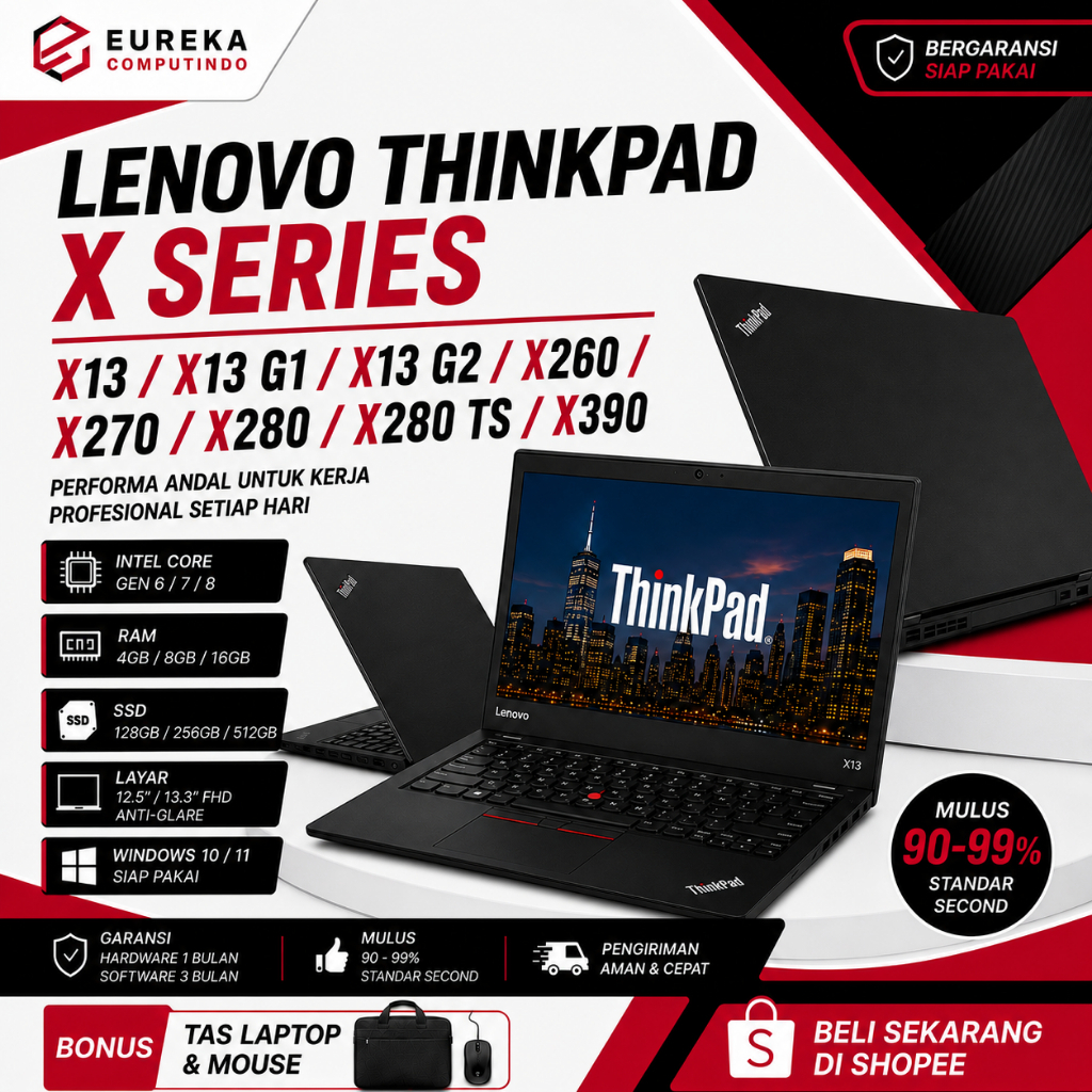 Laptop Lenovo ThinkPad X13 X13 G1 X13 G2 X260 X270 X280 X280 TS X390 Core i5 i7 RAM 8GB 16GB SSD 256