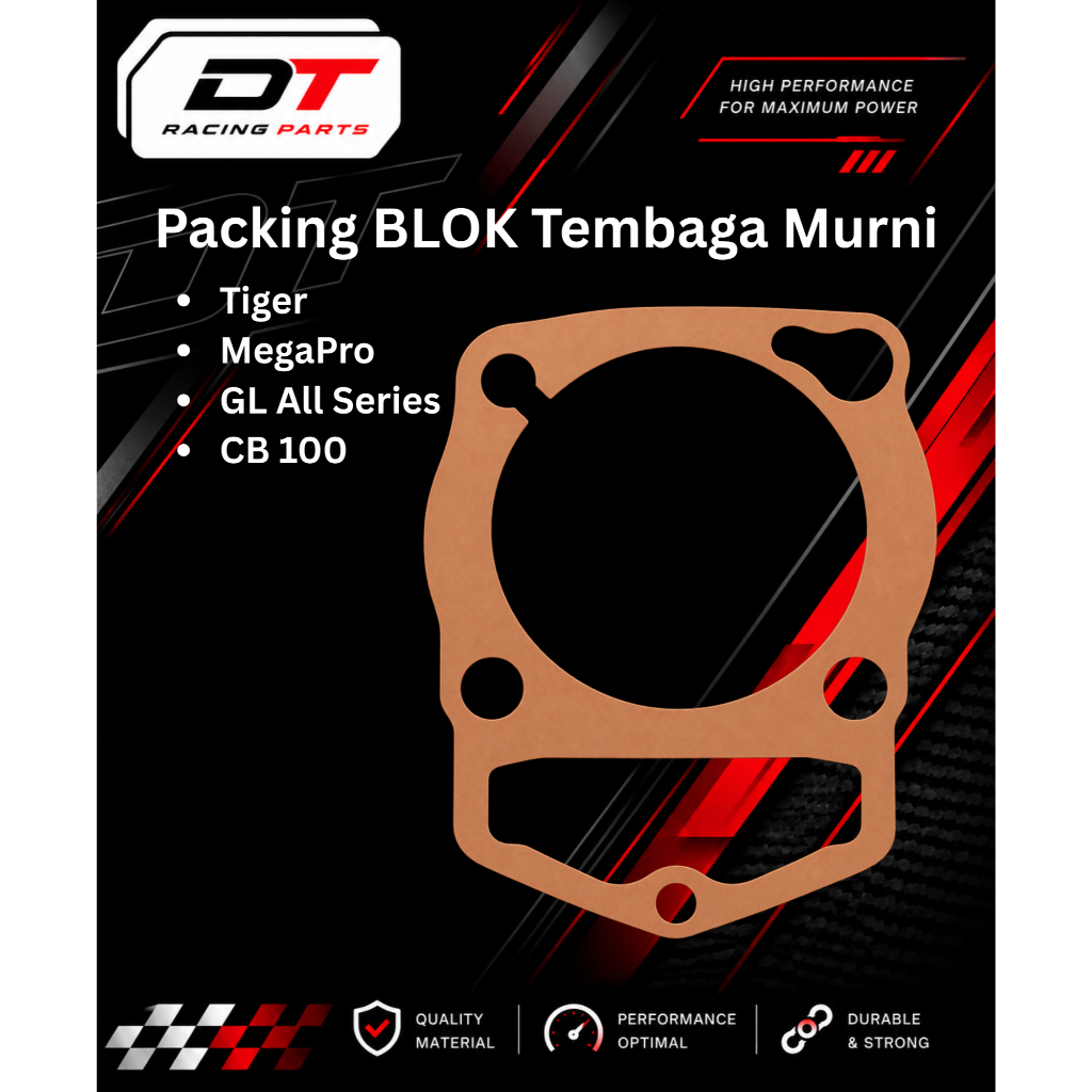 Paking BLOK Tembaga Murni TIGER MEGAPRO GLPRO GLMAX GL100 CB100 Perpak Gasket BORING DT Racing Parts