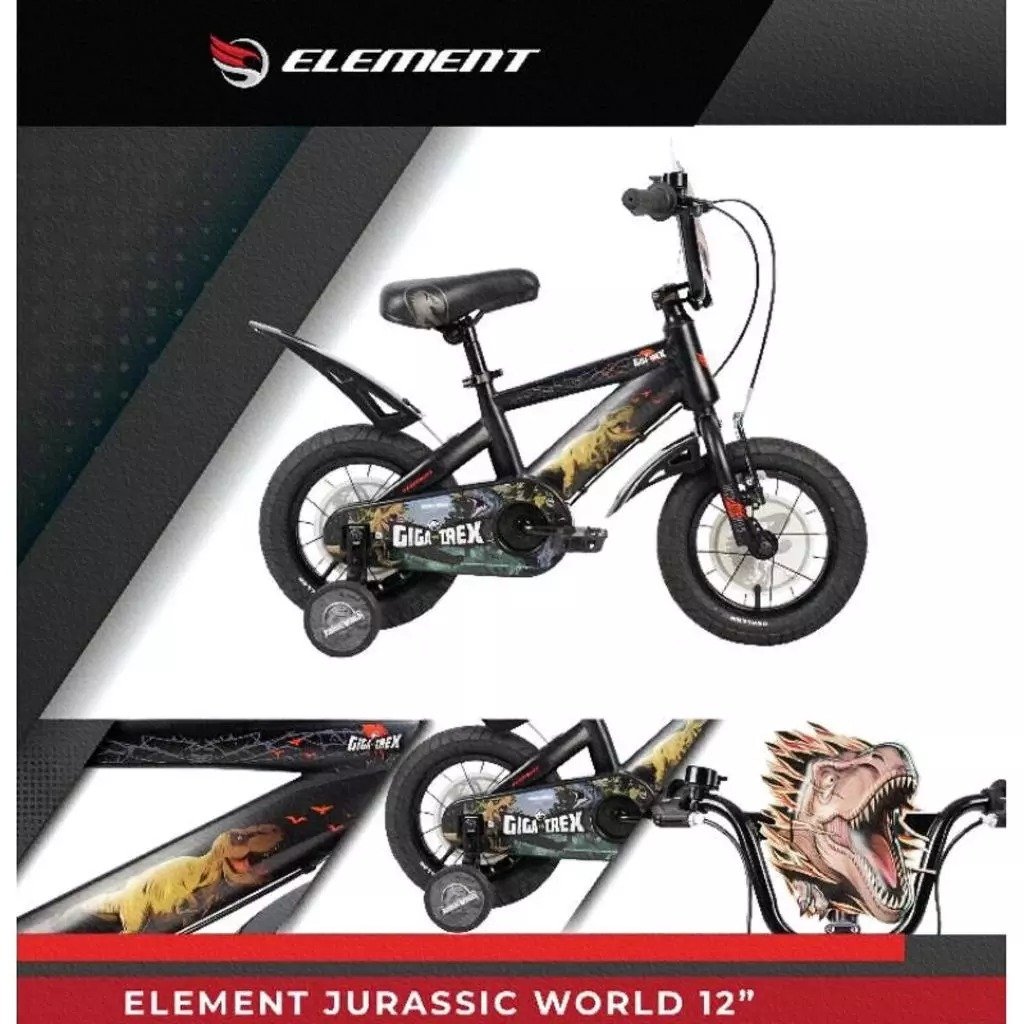 SEPEDA ANAK BMX 12 INCH BY ELEMENT EK 119 JURASSIC WORLD FSL GIGA VX TREX SEPEDA ANAK BMX 12 INCH