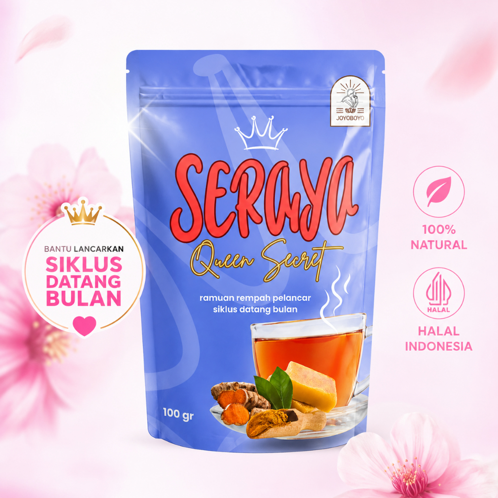 Seraya Queen Secret Minuman Herbal Pelancar Siklus Menstruasi Tidak Teratur dan Nyeri Haid Halal Ter
