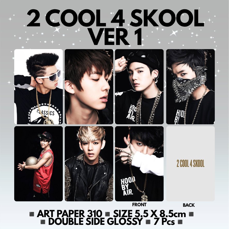 [KUKIRA] Photocard Freebies RM Jin Suga jhope Jimin V Jungkook 2 COOL 4 SKOOL