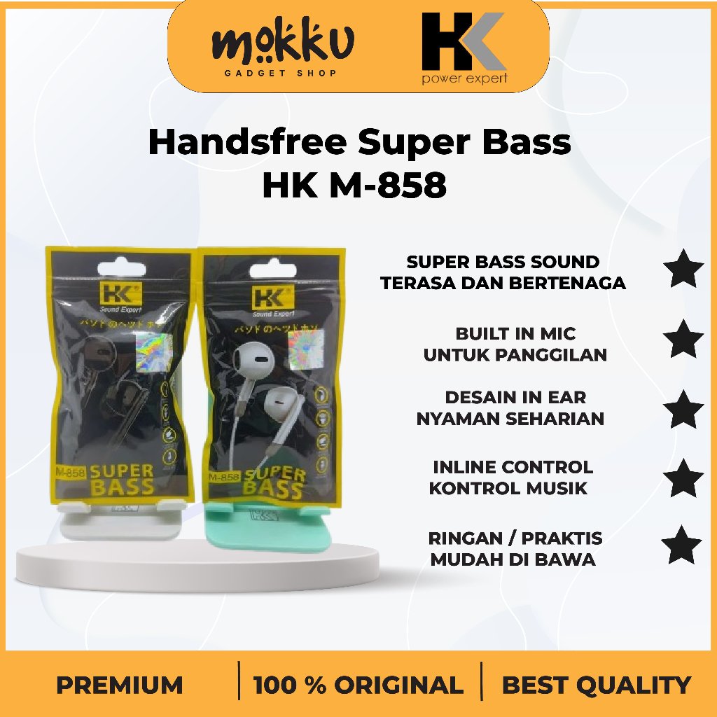 HEADSET / HANDSFREE HK M-858 SUPER BASS - ORIGINAL HK