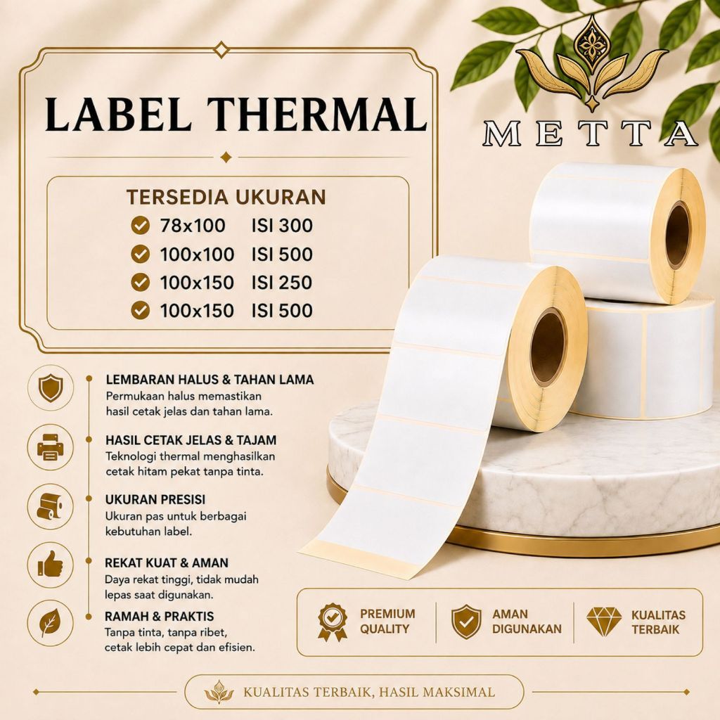 Label stiker Thermal / Kertas Resi / Printer Thermal / Label Thermal / Thermal Barcode