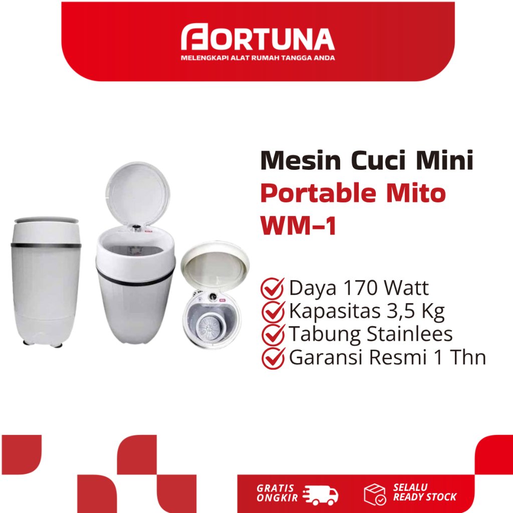 Mesin Cuci Mini Portable Mito WM-1  Mesin Cuci Portable Praktis