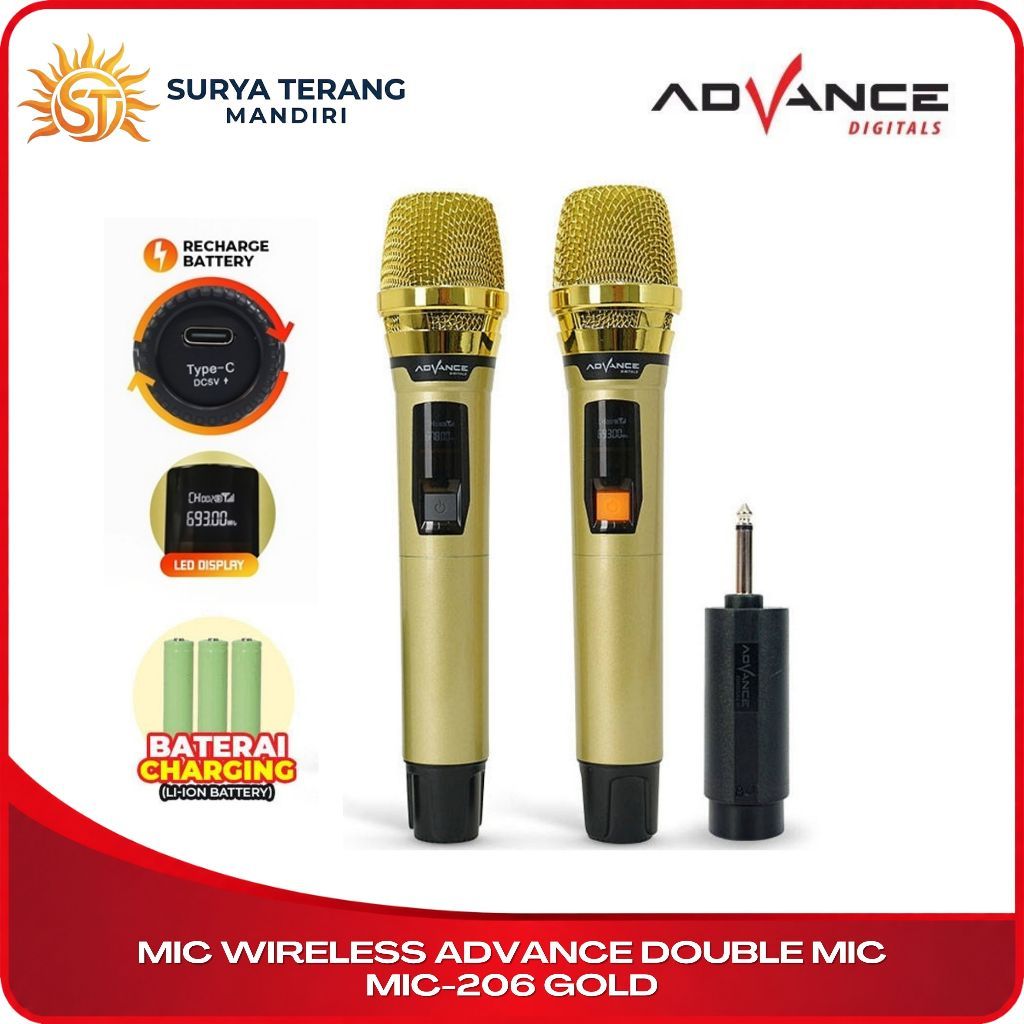 ADVANCE mic wireless advance double mic MIC-206 GOLD /ADVANCE mic wireless advance double mic MIC-20