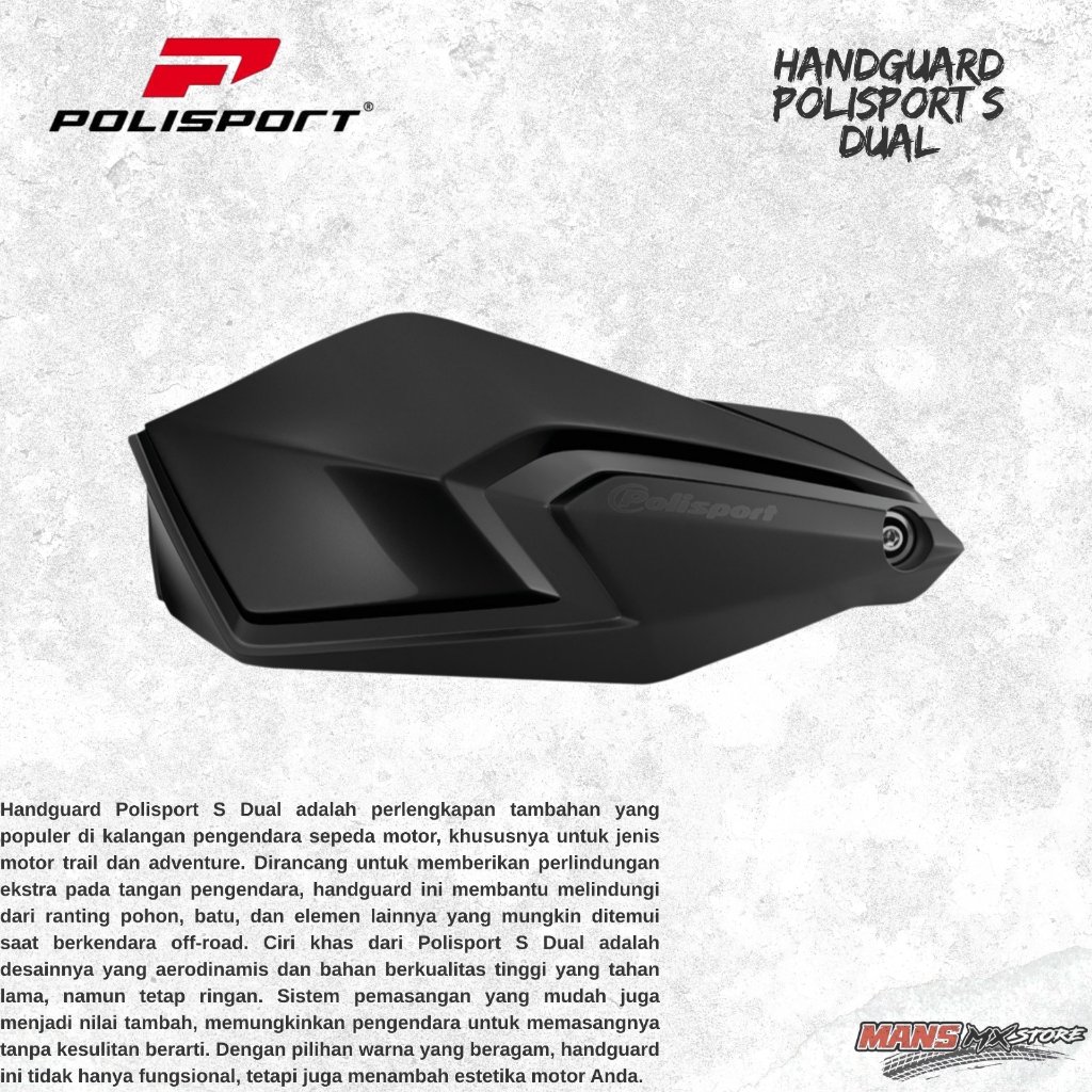 HANDGUARD POLISPORT S DUAL BLACK ORIGINAL MOTOCROSS TRAIL ENDURO