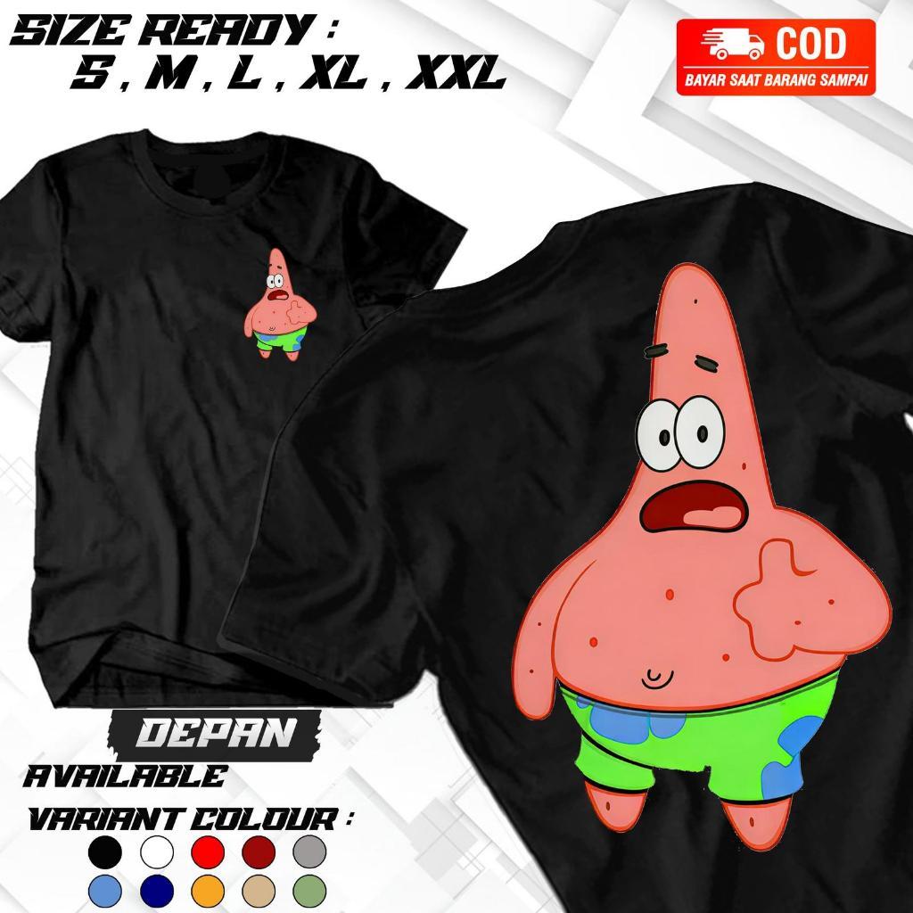 TSHIRT PATRICK, KAOS PETRIK STAR, KAOS PATRICK, KAOS PATCRIK - PATRICK, M - HITAM, S