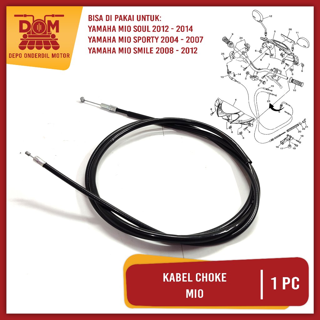 Kabel Choke Mio (KAGAYAKU) Choke Cable Tali Iner Coke Cuk Yamaha Mio Karbu Sporty Mio Soul Karbu