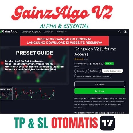GainzAlgo V2 (NEW) Alpha dan Essential Indikator Tradingview - Lifetime Access