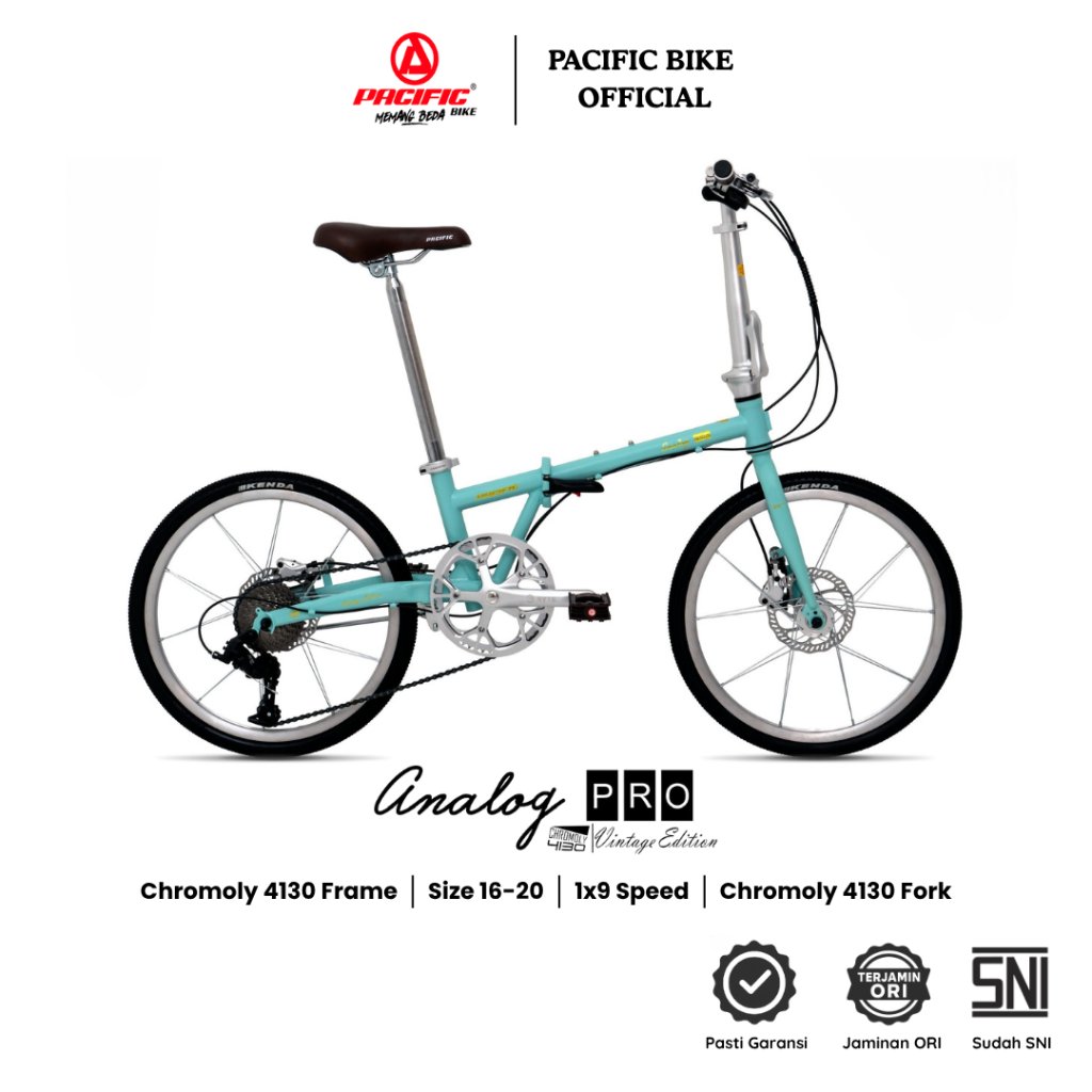 Pacific Sepeda Lipat Analog Series Chromoly Remaja Dewasa Folding Bike