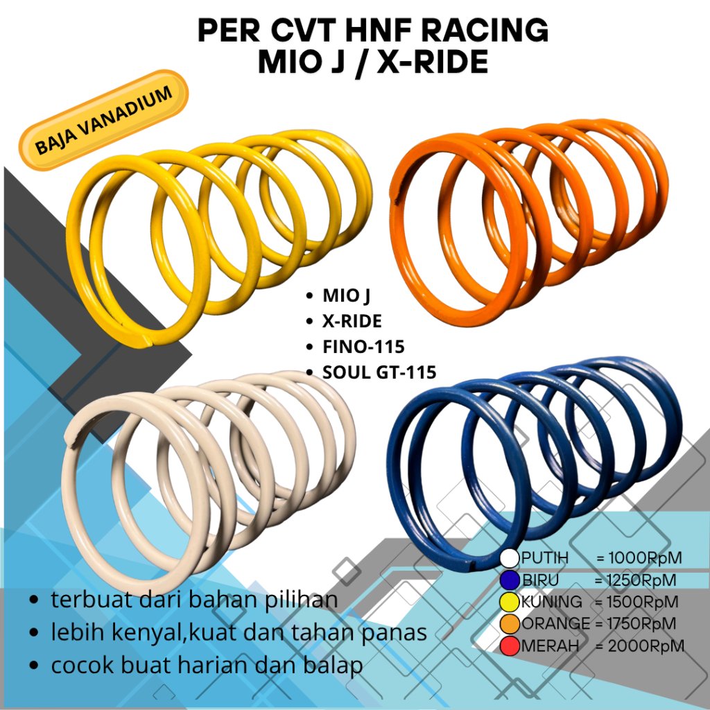 Per CVT HNF Racing Mio J Mio Gt Fino Fi 110 Xride 110 Soul Gt 110 Ukuran 1000 1250 1500 1750Rpm