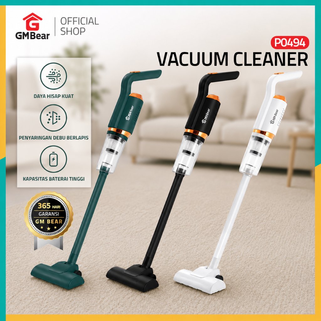 GM Bear Vacuum Cleaner Penyedot Debu Cordless 5 IN 1 P0494 AF  - Vacuum Cleaner Rumah Penyedot Debu 