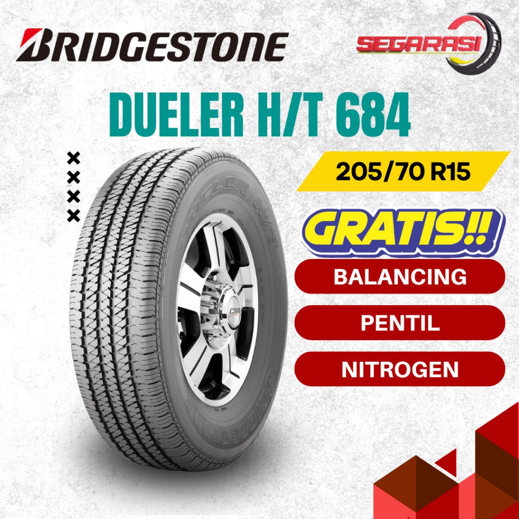 BRIDGESTONE DUELER H/T 684 205/70 R15 TUBELESS - BAN MOBIL BRIDGESTONE DUELER HT 684 205 70 R15