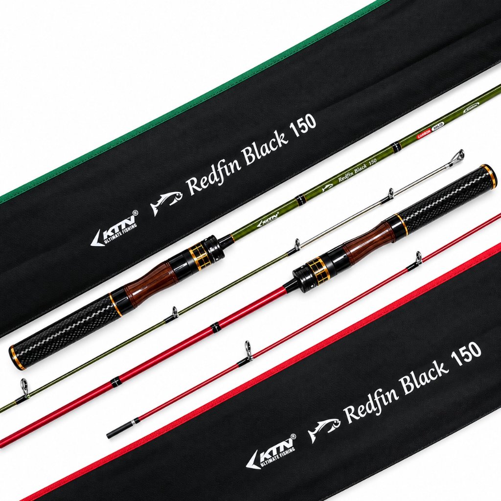 KATANA Redfin Black 150CM Joran Pancing UL Stream Rod Carbon Solid 2-6LB Lure 2-8gr Lentur Sensitif 