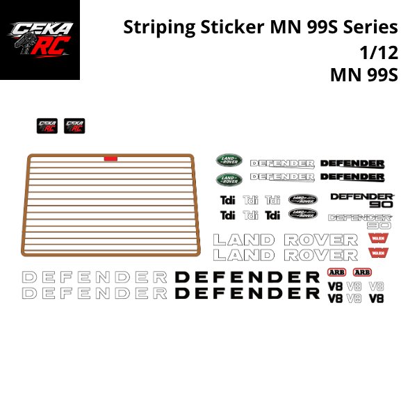 Striping Sticker MN99S Series Skala 1:12 Aksesoris RC