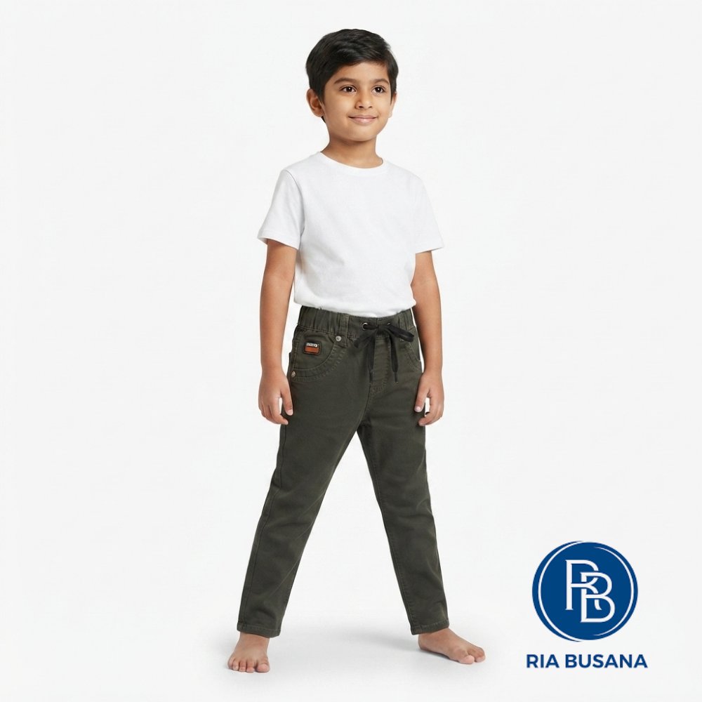 Ria Busana - Bombi - Celana Panjang Kasual Anak Pria Semi Pencil Katun Art.BPEK21603BQ