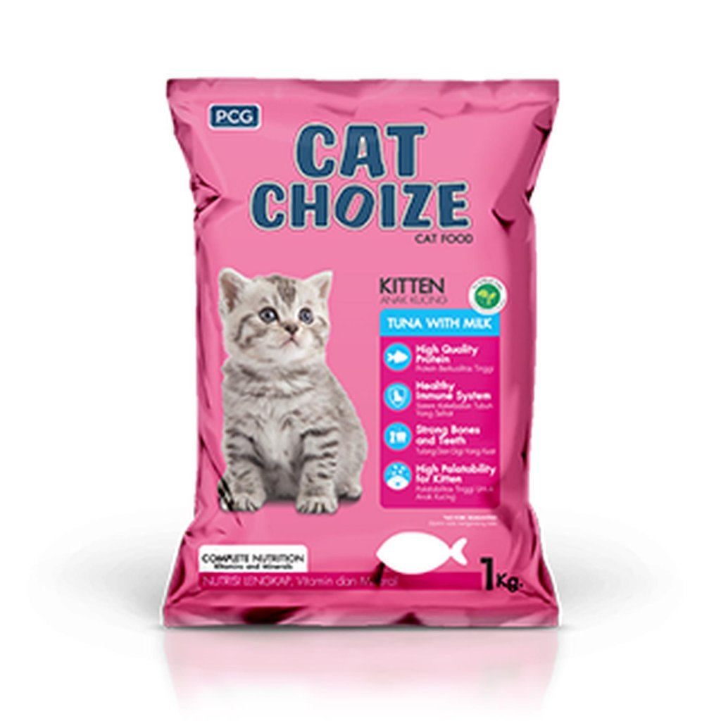 Cat Choize Kitten tuna with milk 1kg ( paket 5 kg ) / Makanan kucing  Cat Choize kitten