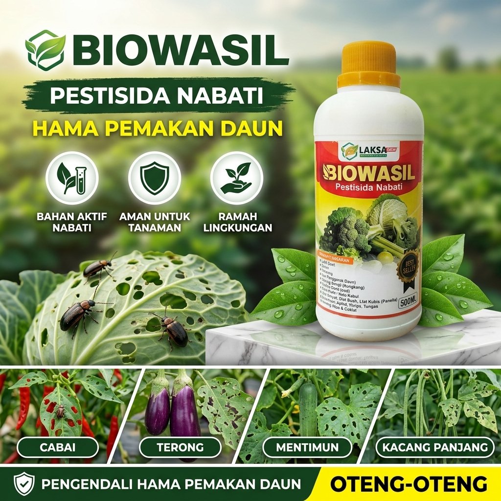 BIOWASIL 500ML Pestisida Kumbang Daun Tanaman | Membantu Mengatasi Hama Pemakan Daun pada Cabai, Ter