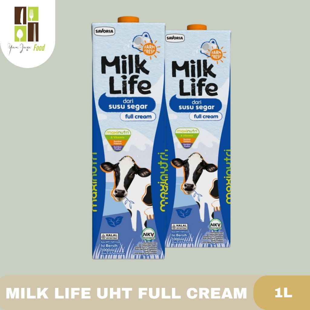 Milk Life UHT Full Cream /  Susu UHT Milk Life Kemasan 1Liter
