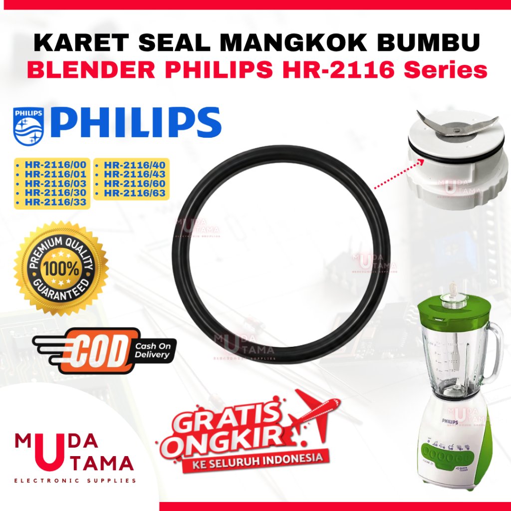 Karet Seal Mangkok Bumbu Blender PHILIPS HR-2116 Series HR2116/00 HR2116/01 HR2116/03 HR2116/30 HR21