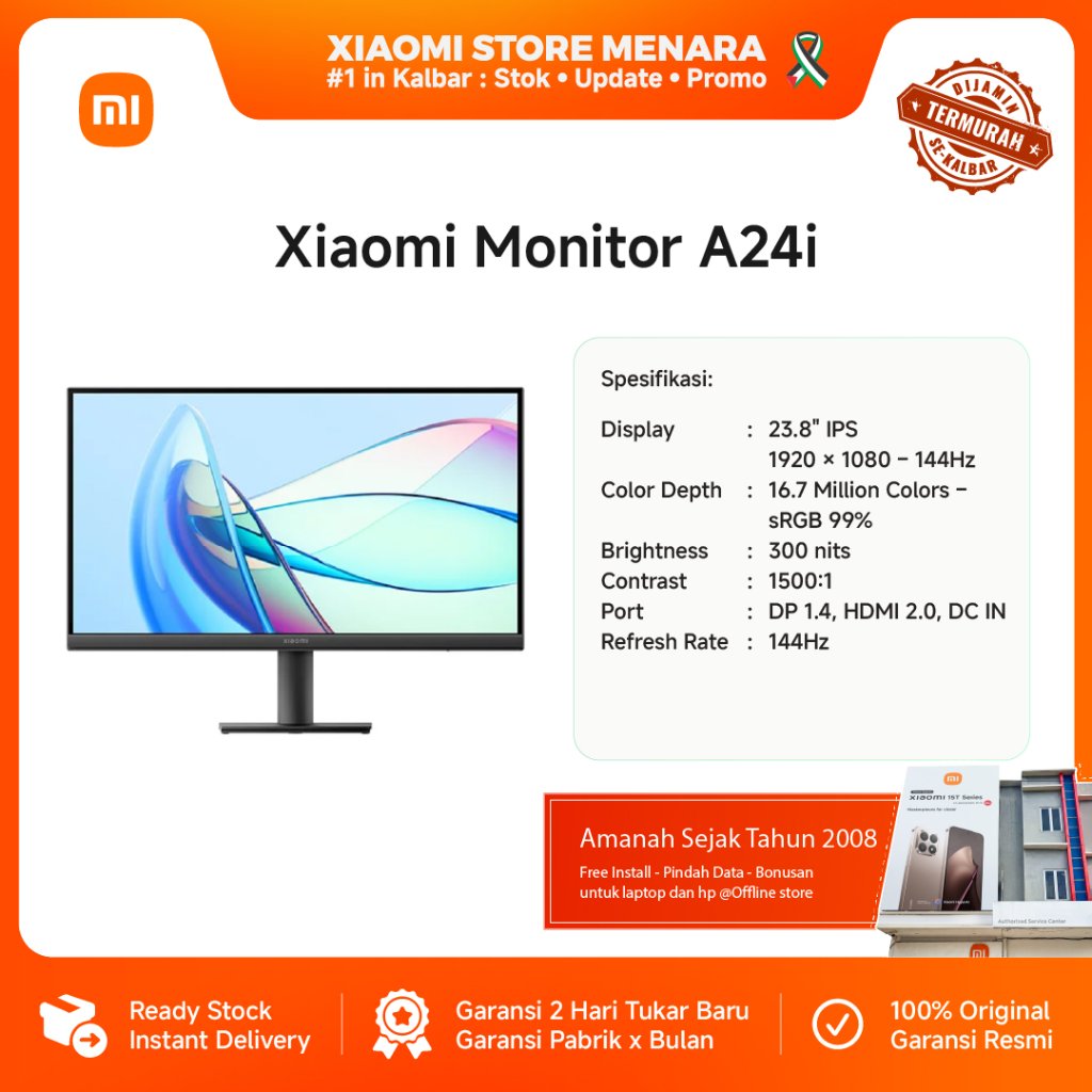 Xiaomi Monitor A24i 2026 - Garansi Resmi