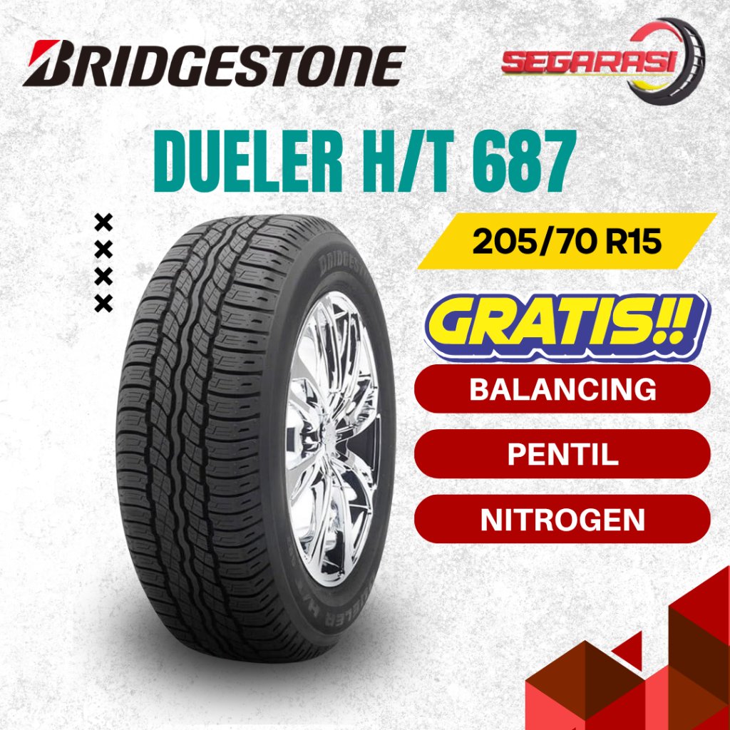 BRIDGESTONE DUELER H/T 687 205/70 R15 TUBELESS - BAN MOBIL BRIDGESTONE DUELER HT 687 205 70 R15
