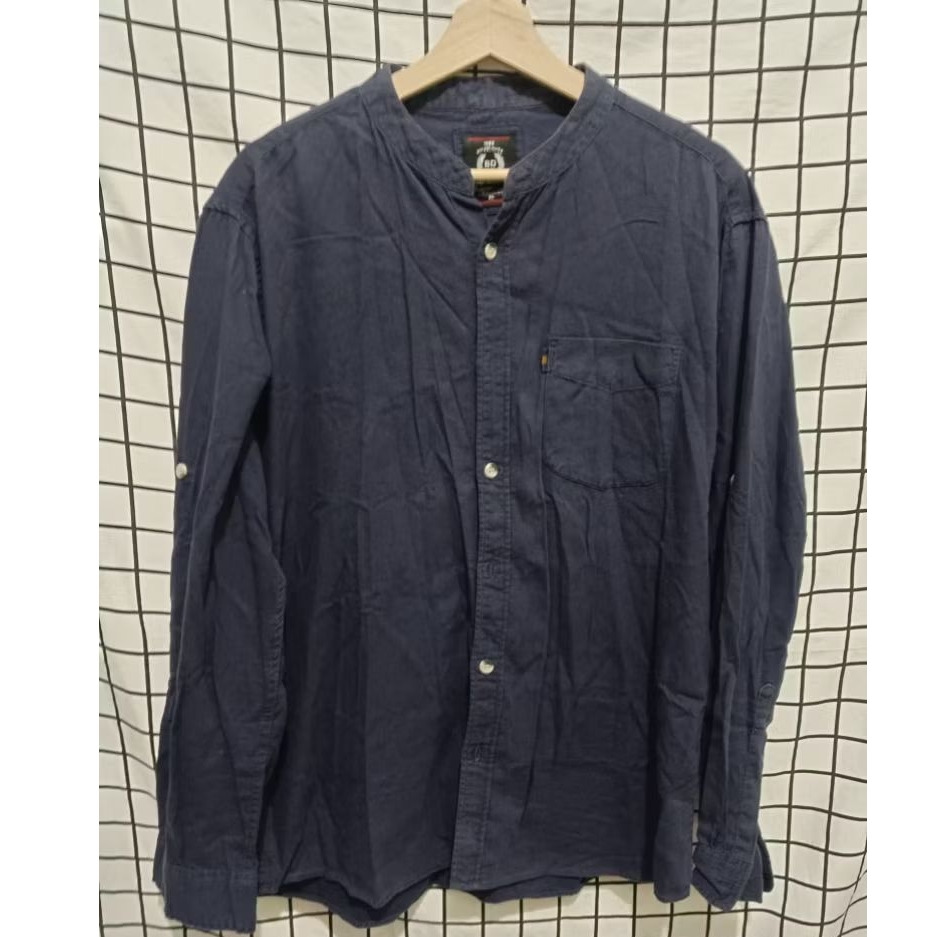 Kemeja Koko Pria Lengan Panjang Navy Size XL by BD. CORP