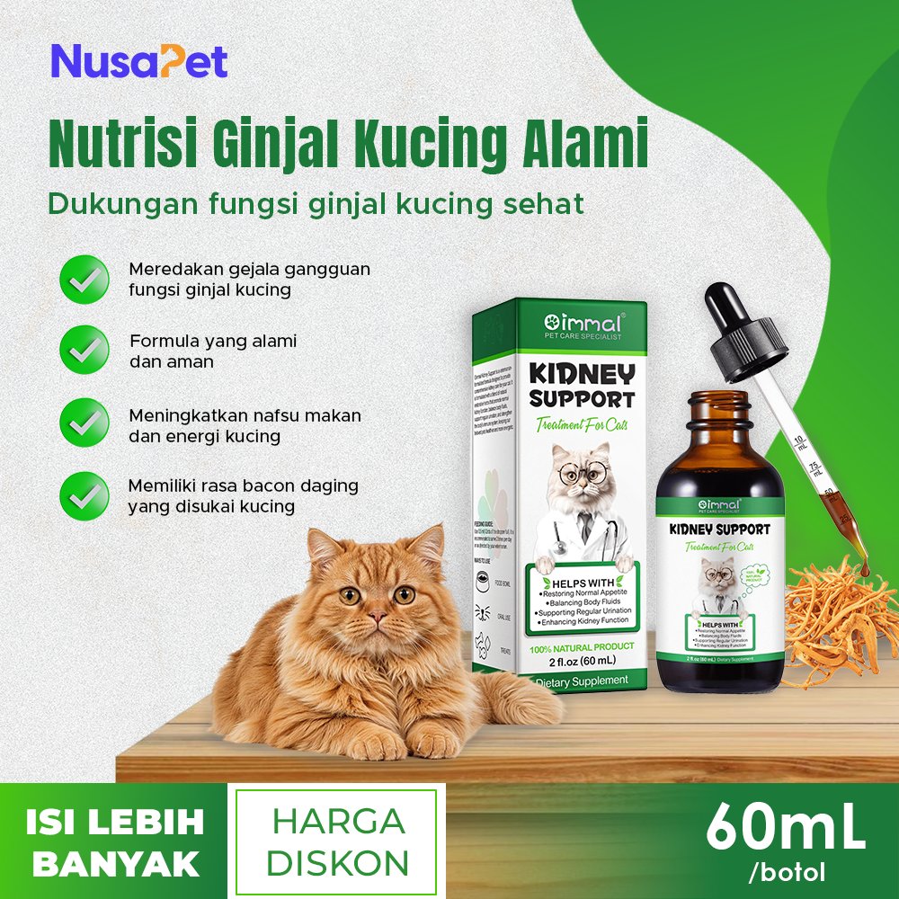 Suplemen Ginjal Kucing Oimmal - Nutrisi Ginjal Kucing - Dukung Fungsi Ginjal Sehat Kucing - Kidney S