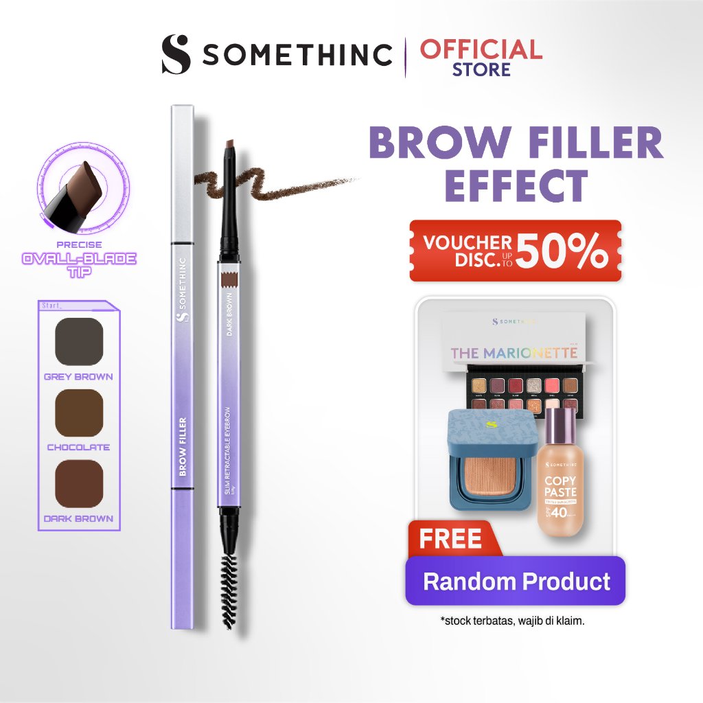 SOMETHINC MAKEUP Brow Filler Slim Retractable Eyebrow - Pensil Alis Tip Segitiga