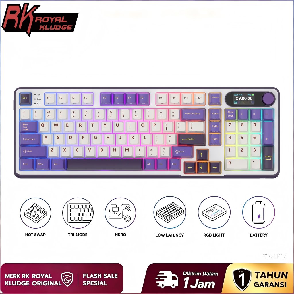 Royal Kludge RK S98 Blackberry 98 Key Gaming Keyboard