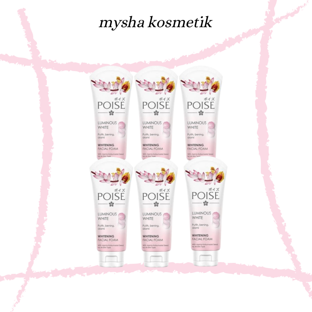 PAKET HEMAT GROSIR 6 PCS | POISE FACIAL FOAM 100G BRIGHTENING & OIL