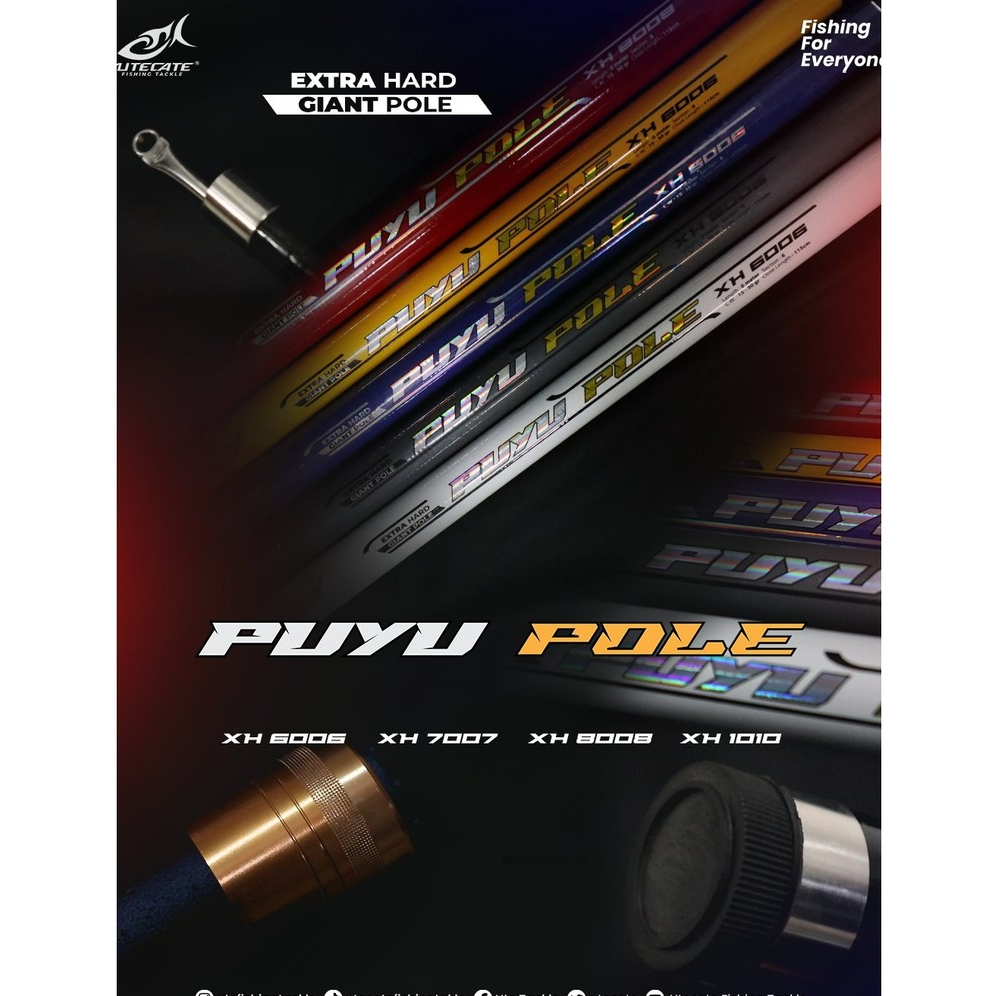 UTECATE PUYU POLE | Pole Rod - Joran Tegek Bendera 8 m, 10m, 12 m | Hard Action | SATUAN