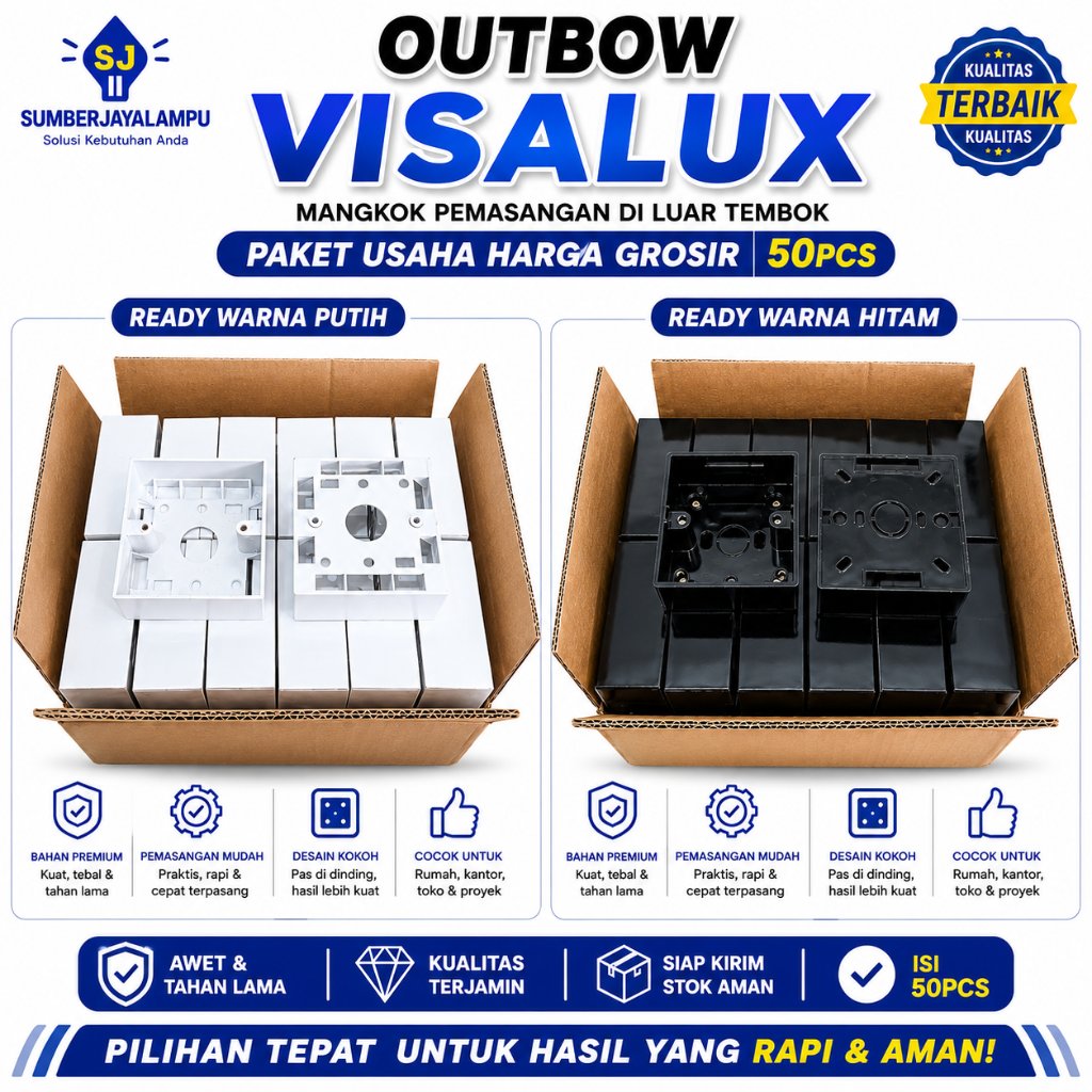 PAKET USAHA ISI 50PCS OUTBOW Dus Mangkok Saklar & Stop Kontak / Outbow Dus Bisa Untuk Saklar Nero /S