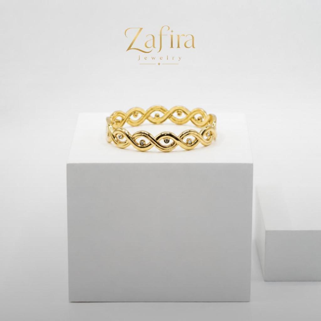 ZAFIRA - (BELI 1 GRATIS 1 ANTING) Soraya Perhiasan Aksesoris Gelang Bangle Anti Karat | Gelang Tanga