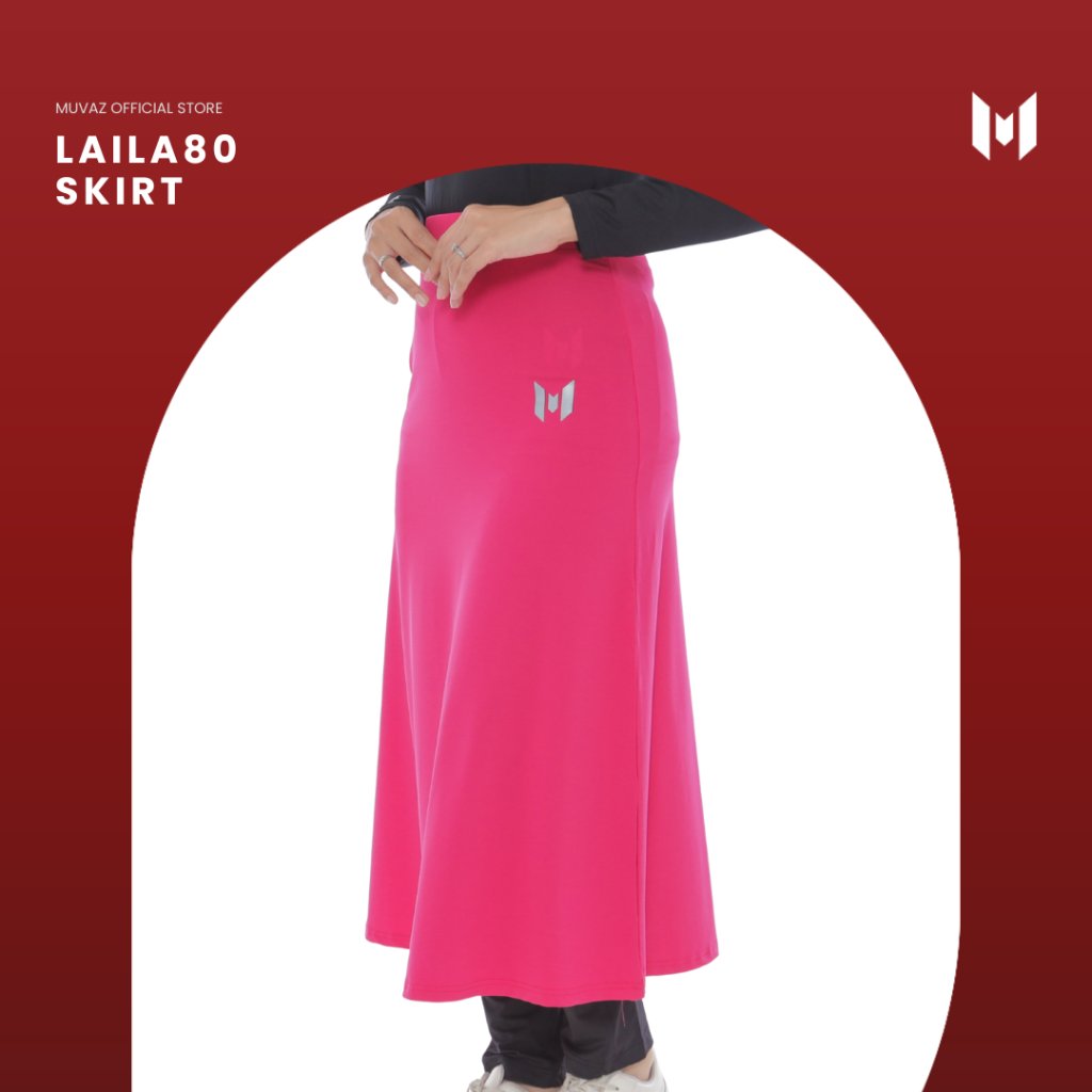 Muvaz Laila80  - Rok Olahraga Wanita Pola Semi Payung Panjang 80 cm