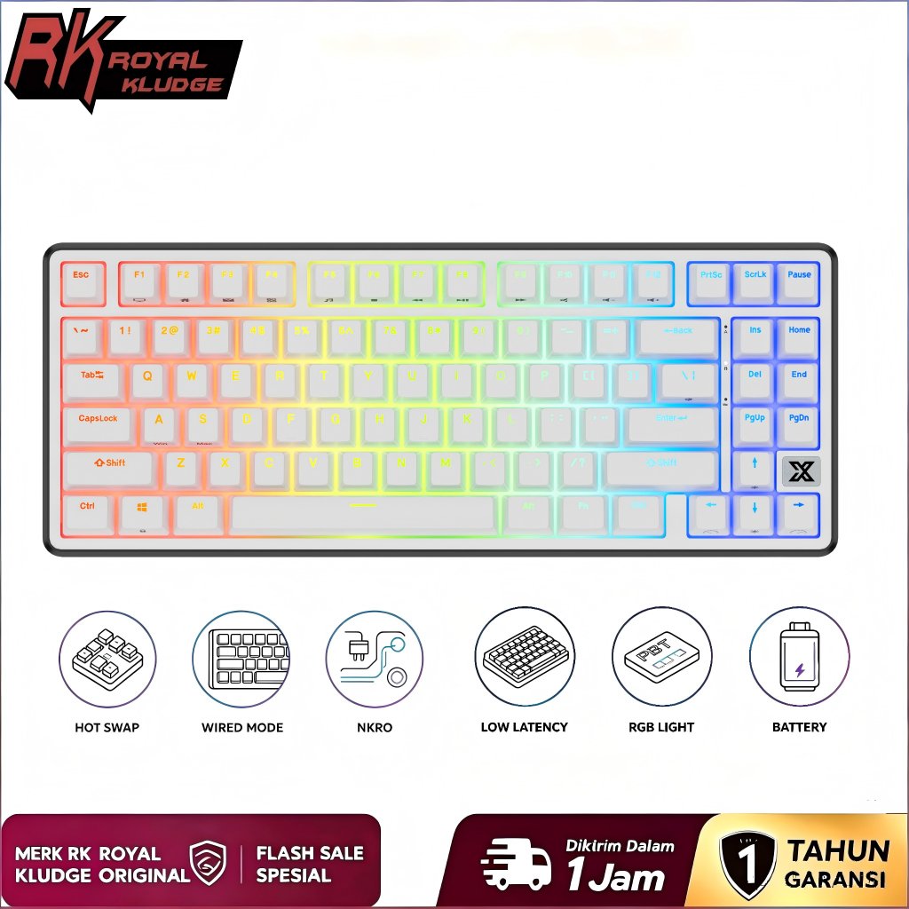 Royal Kludge RK X87 Black Night RGB Wired Gaming Keyboard