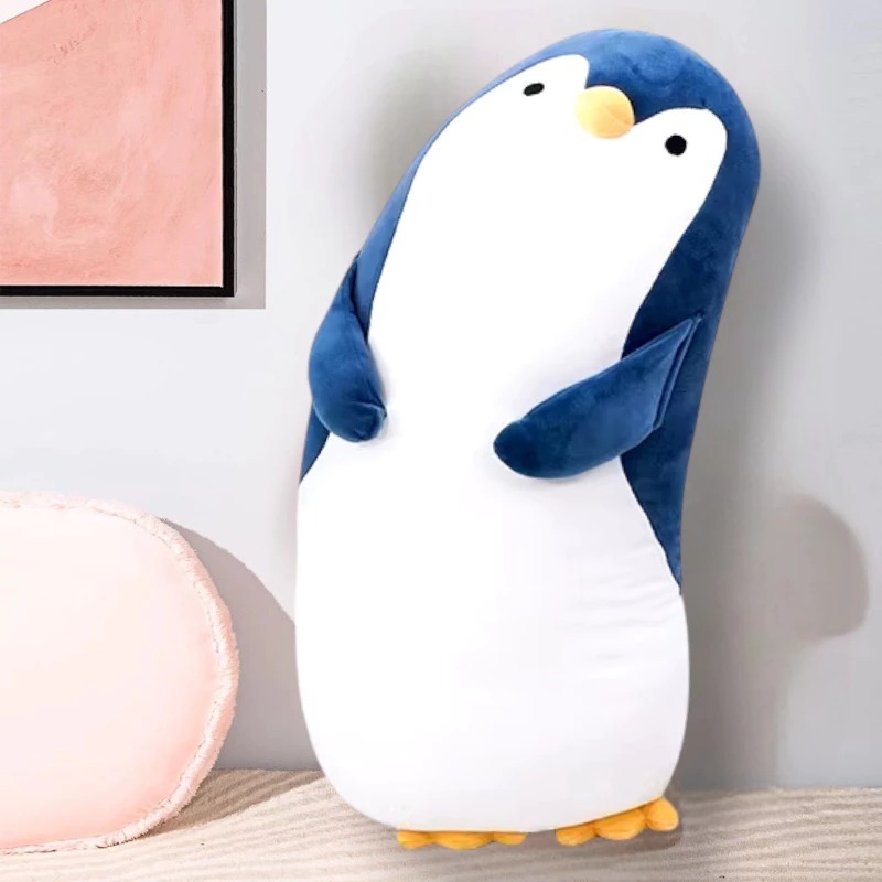 Boneka Guling Karakter Pinguin BANTAL GULING 80CM / Guling Pinguin Lembut / Boneka Bantal Besar - LU