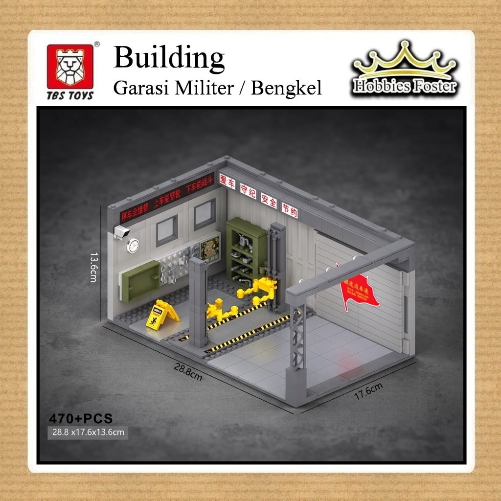 BRF TBS Garasi Mobil Militer - J782 - Miniatur Bangunan / Diorama Militer / Brick Competible